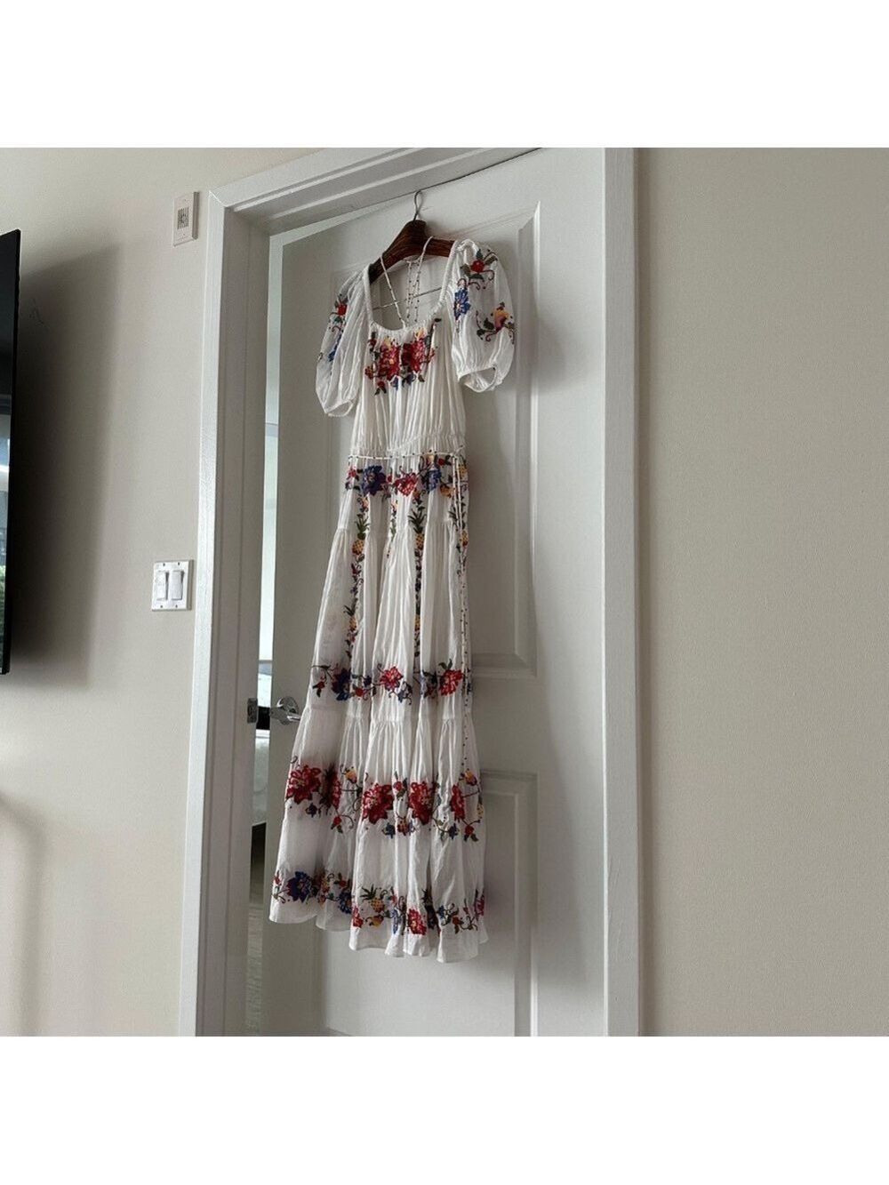 Farm Rio Off-White Tropicalista Embroidered Maxi Dress - Picture 6 of 9